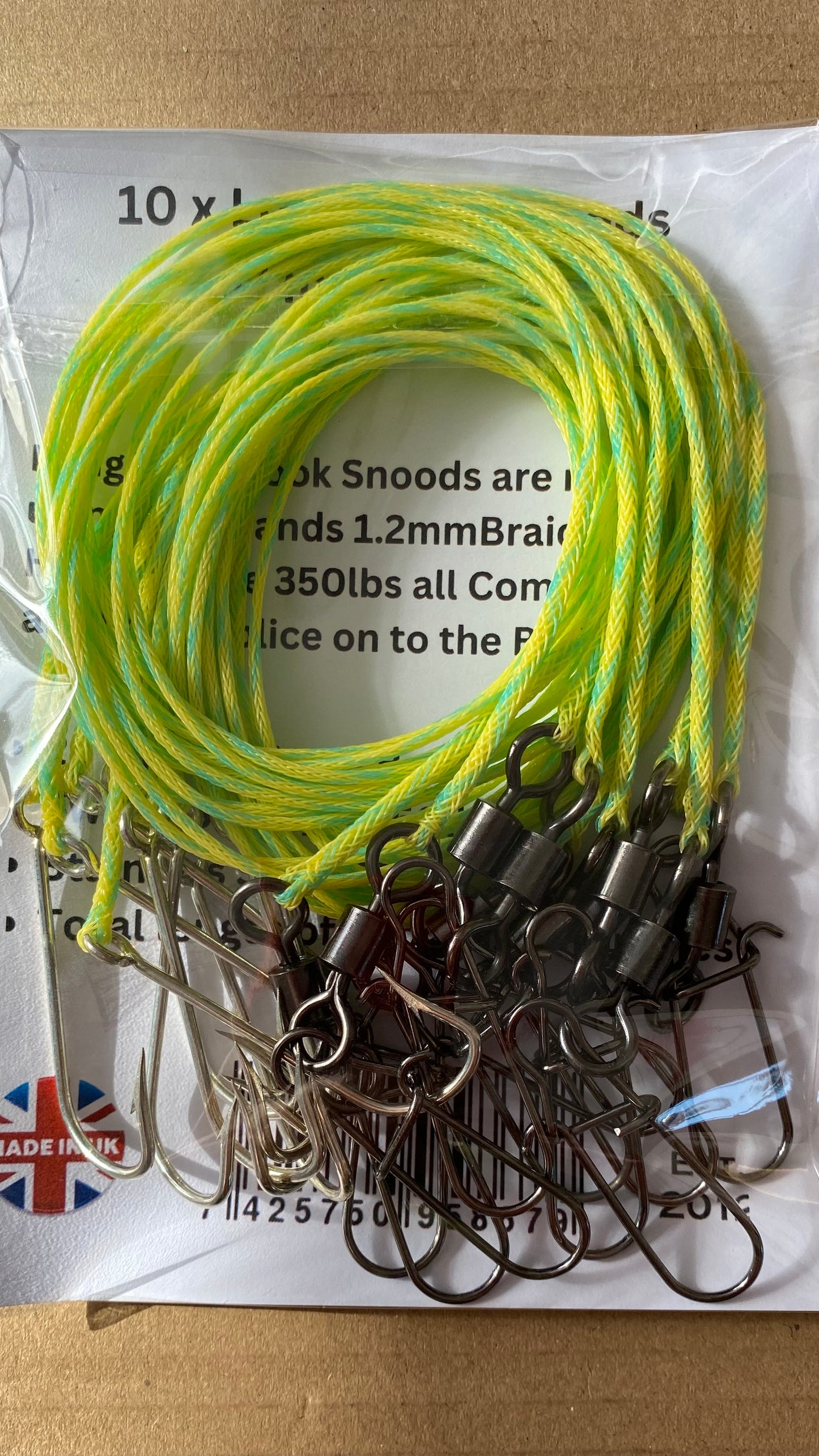 120ft Long-line With 20 Clip on Hook Snoods 28” Inches With Mustad Hook Size 4/0
