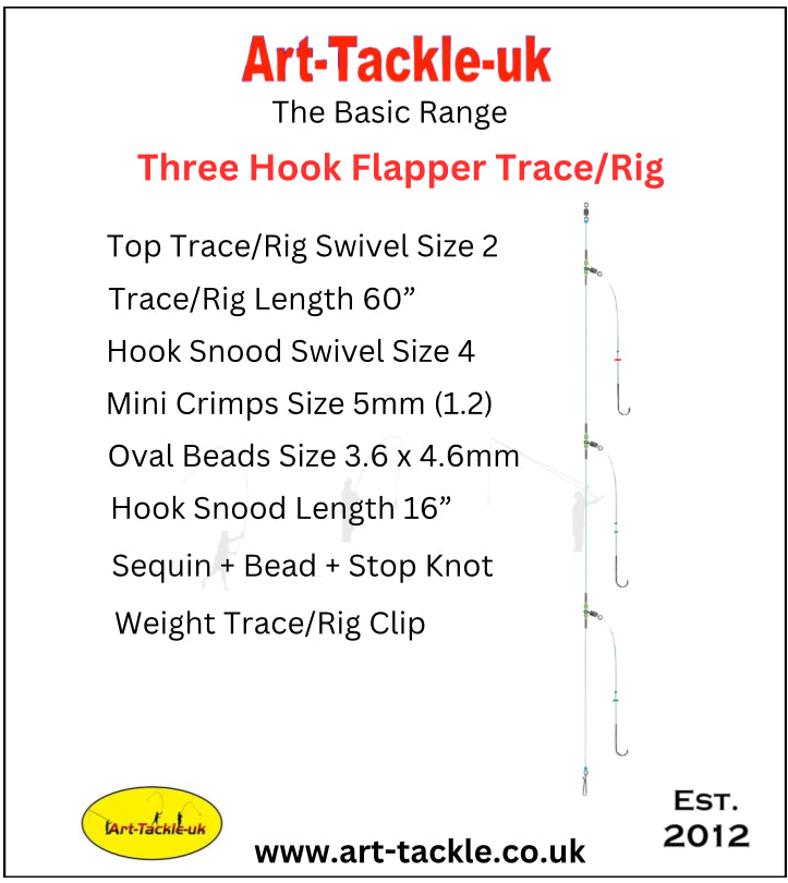 1 x Standard Three Hook Flapper Rigs