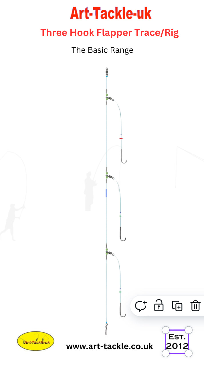 1 x Standard Three Hook Flapper Rigs