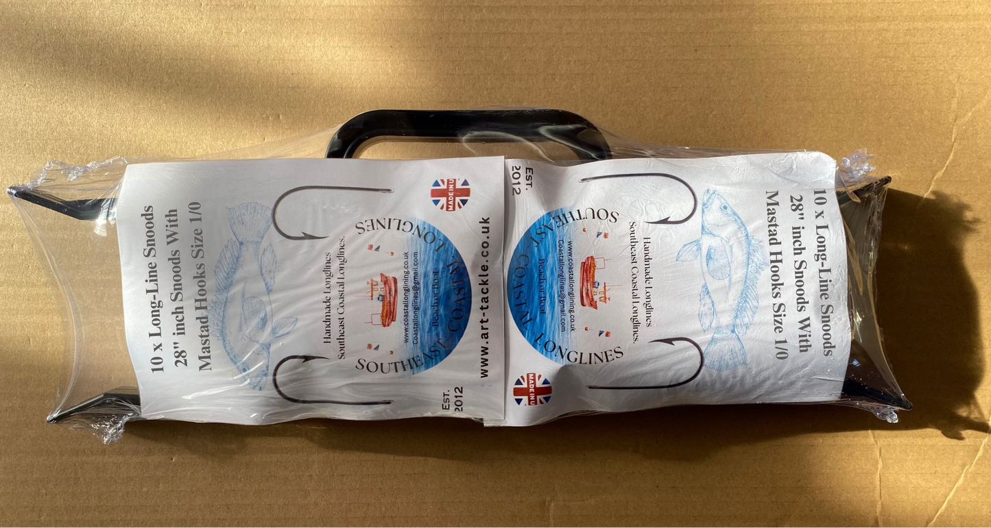 120ft Long-line With 20 Clip on Hook Snoods 28” Inches With Mustad Hook Size 1/0