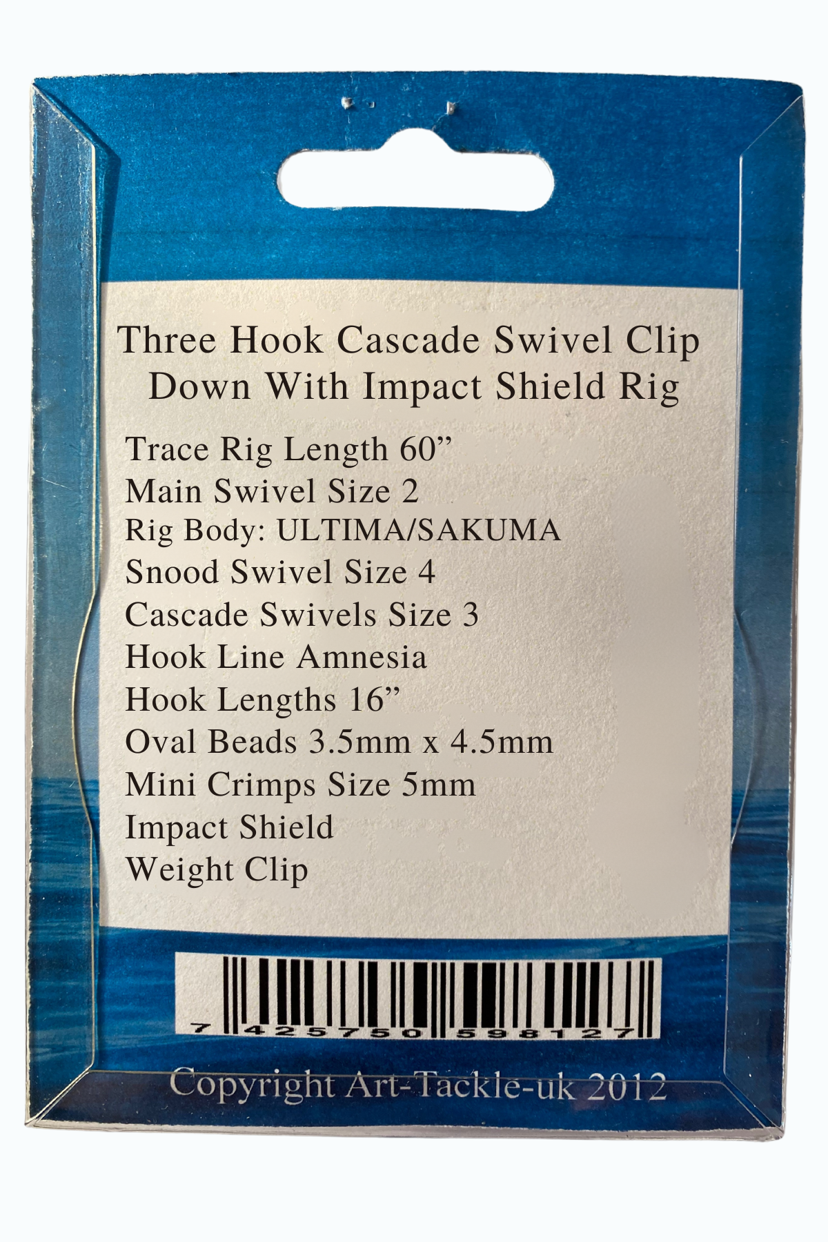 Three Hook Cascade Clip Down Rig with Impact Shield Main Body Line: 70lbs, 80lbs, 90lbs.