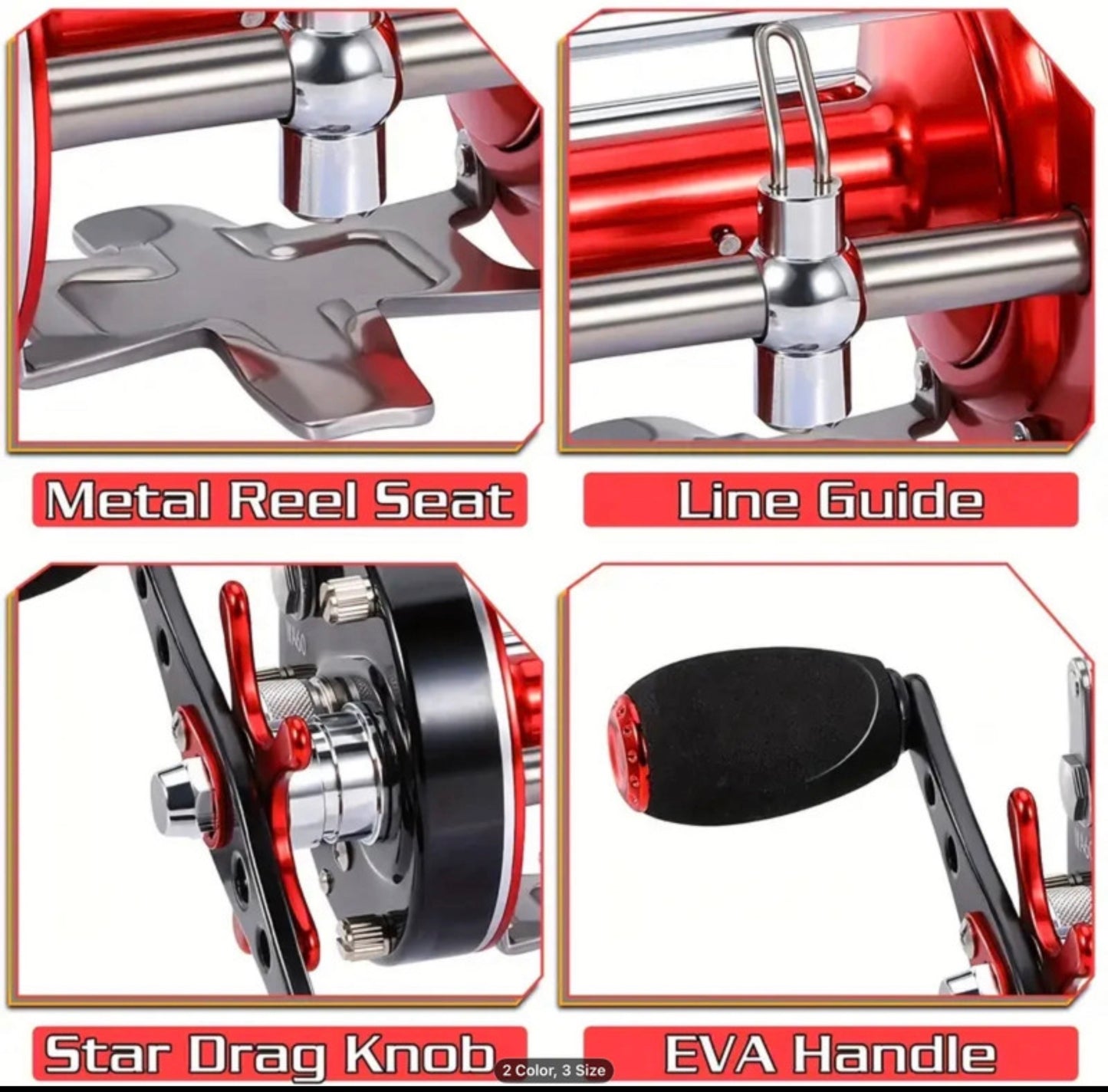 New with box 6+1BB Metal Drag Fishing Reel 6000 Series for Sea Fishing Beach Casting.
