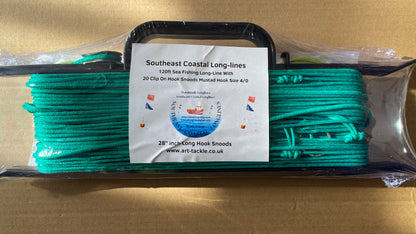 240ft Long-line With 40 Clip on Hook Snoods 28” Inches With Mustad Hook Size 4/0