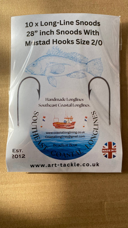 120ft  Long-line With 20 Clip on Hook Snoods 28” Inches With Mustad Hook Size 2/0