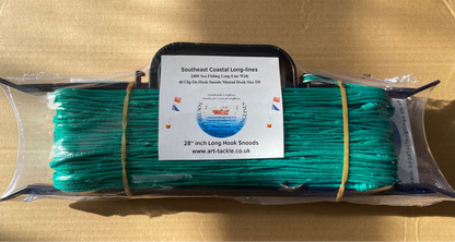 240ft Long-line With 40 Clip on Hook Snoods 28” Inches With Mustad Hook Size 5/0